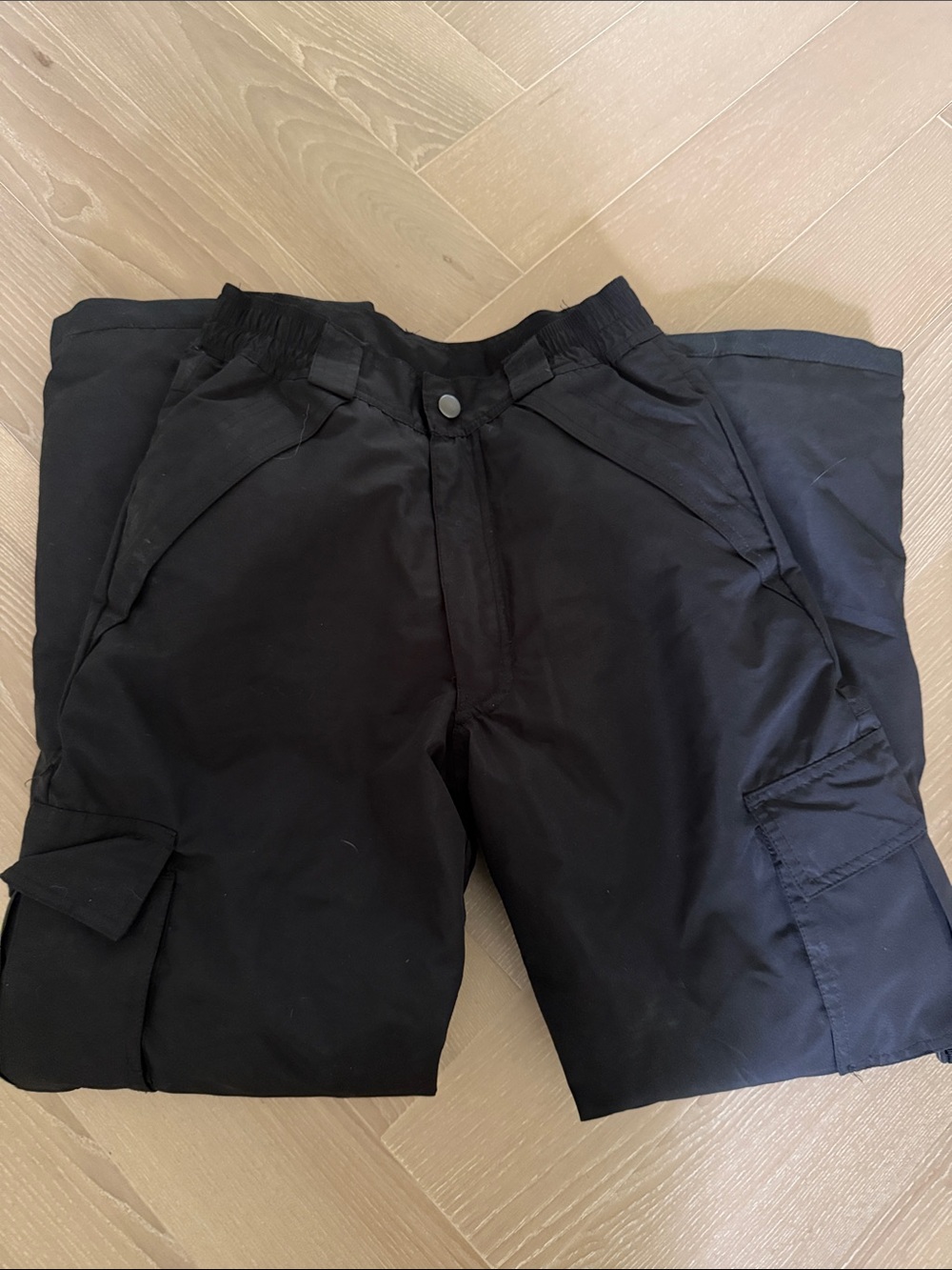 Black Cargo Snow Pants